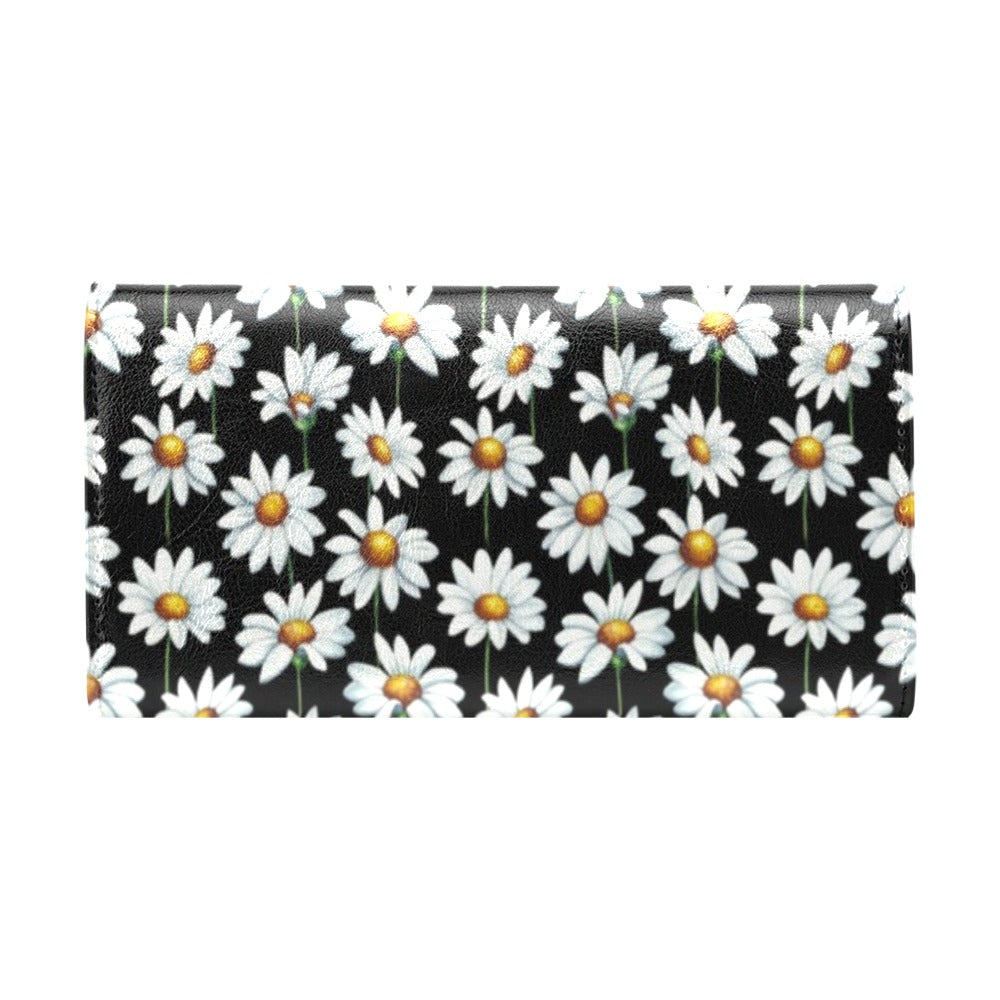 Daisy Print Pattern Women's Trifold Wallet
