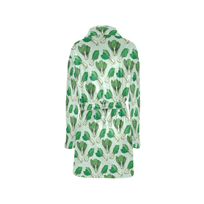 Bok Choy Pattern Print Design 01 Women's Fleece Robe