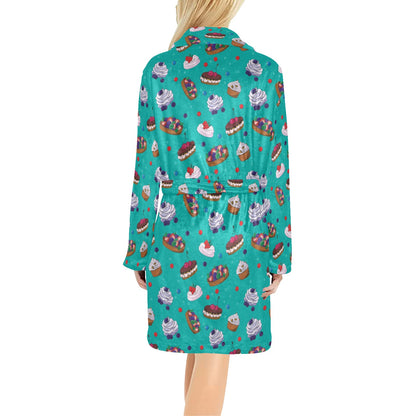 Cake Pattern Print Design 07 Women's Fleece Robe