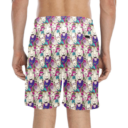 Sheep Print Design LKS403 Men's Swim Trunks Beach Shorts
