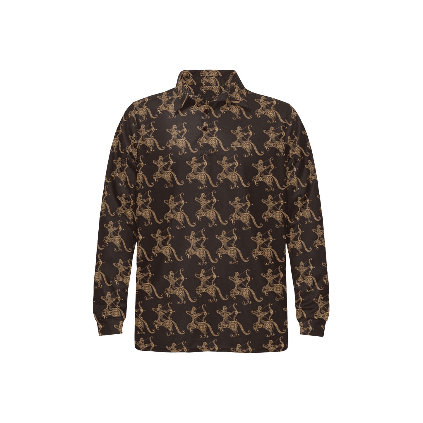 Sagittarius Print Design LKS301 Long Sleeve Polo Shirt For Men's
