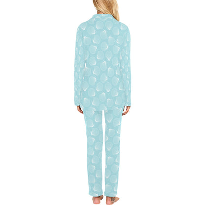 Seashell Print Design LKS3010 Women's Long Pajama Set