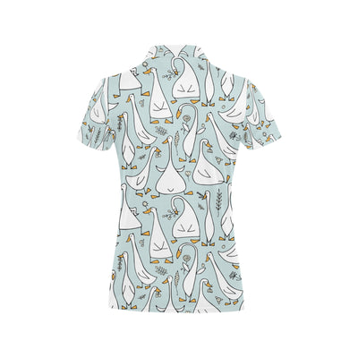 Goose Pattern Print Design 03 Women's Polo Shirt