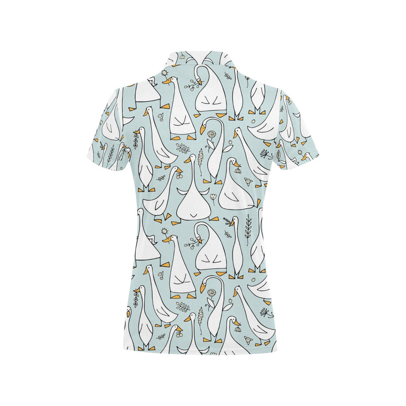 Goose Pattern Print Design 03 Women's Polo Shirt