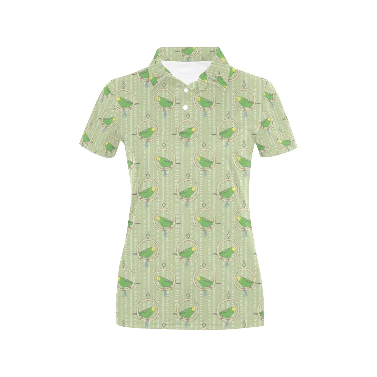 Budgerigar Pattern Print Design 02 Women's Polo Shirt