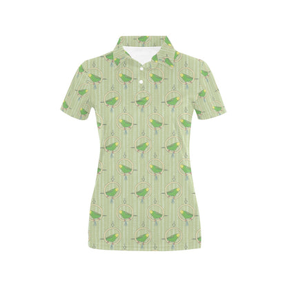 Budgerigar Pattern Print Design 02 Women's Polo Shirt