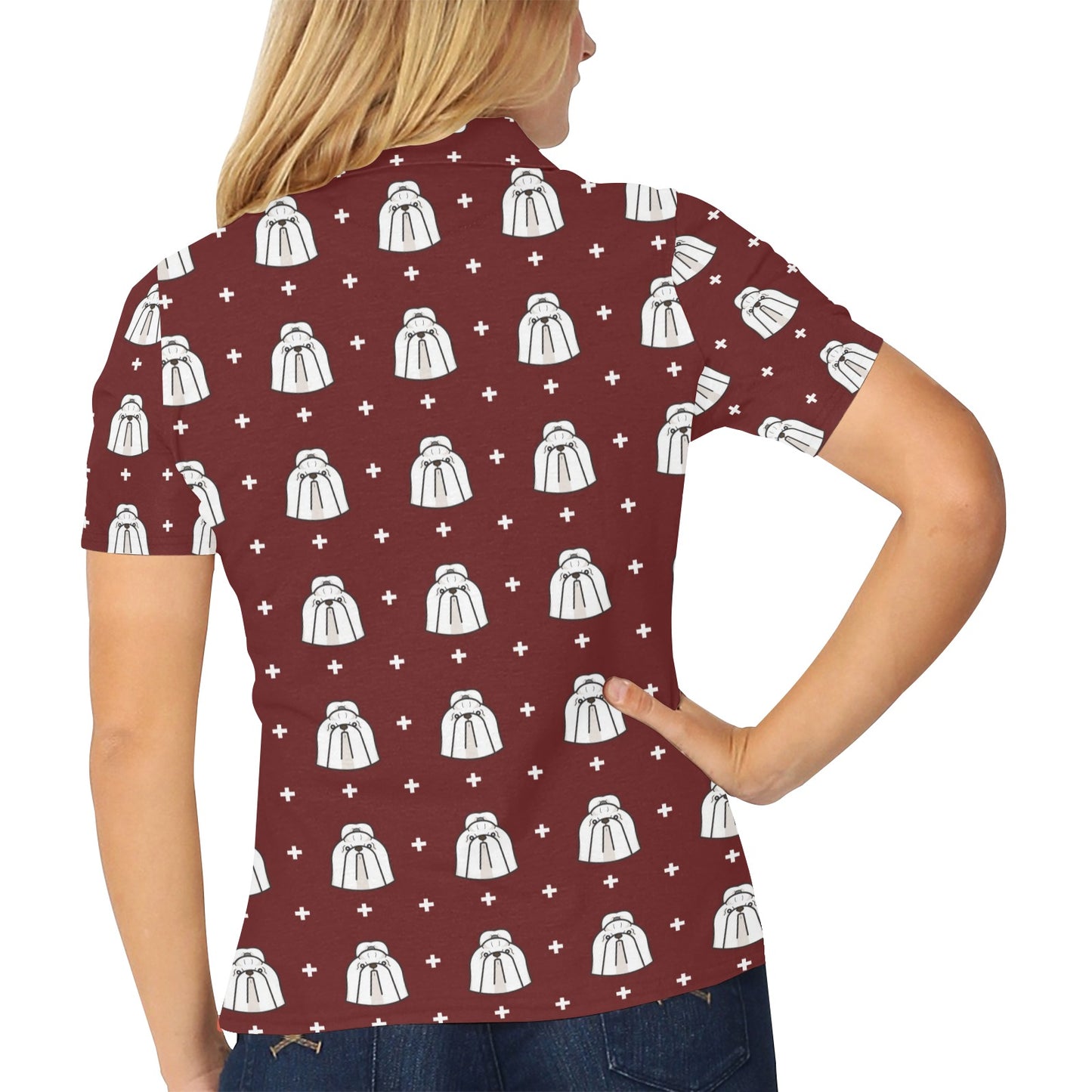 Shih Tzu Print Design LKS301 Women's Polo Shirt