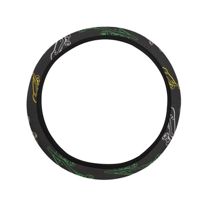 Skateboard Print Design LKS301 Steering Wheel Cover with Elastic Edge