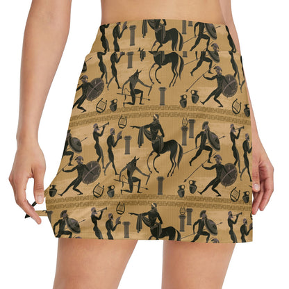 Ancient Greek Statue Print Design LKS304 17" Golf & Pickleball Skort with Pockets