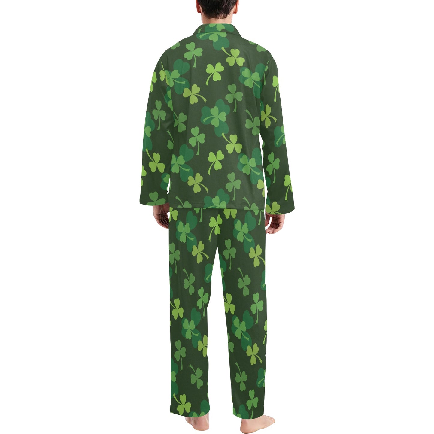 Irish Pattern Print Design 03 Men's Long Pajama Set