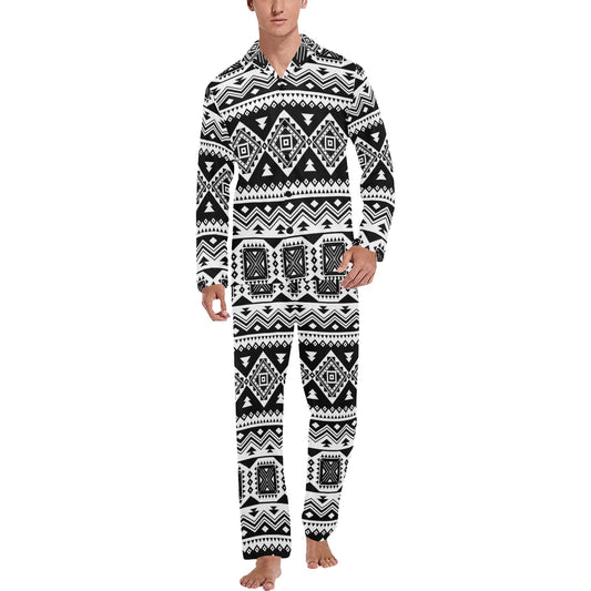 Aztec Pattern Print Design 08 Men's Long Pajama Set