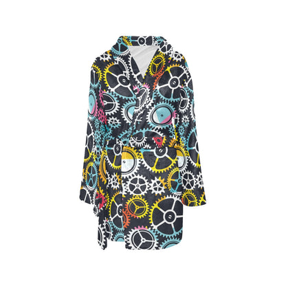 Mechanic Pattern Print Design 02 Women's Fleece Robe