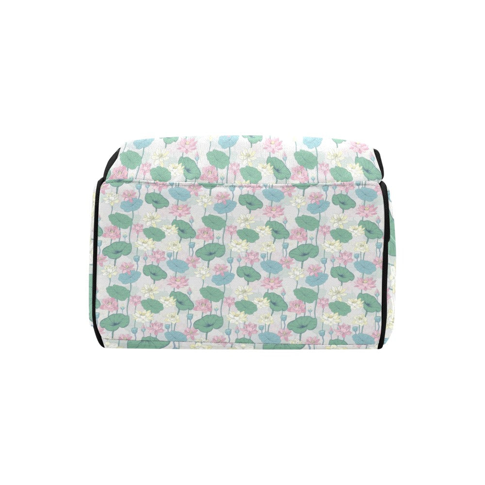 Water Lily Print Design LKS305 Diaper Bag Backpack