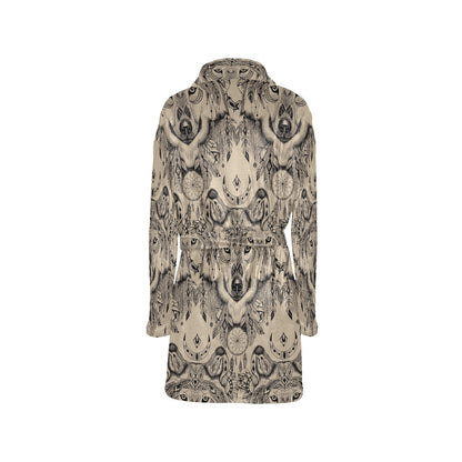 Indian Boho Wolf Women's Fleece Robe