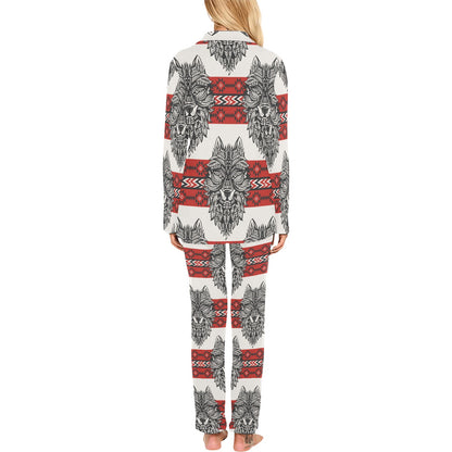 Native Indian Wolf Women's Long Pajama Set