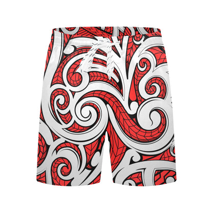 Maori Polynesian Themed Design Print Men's Swim Trunks Beach Shorts