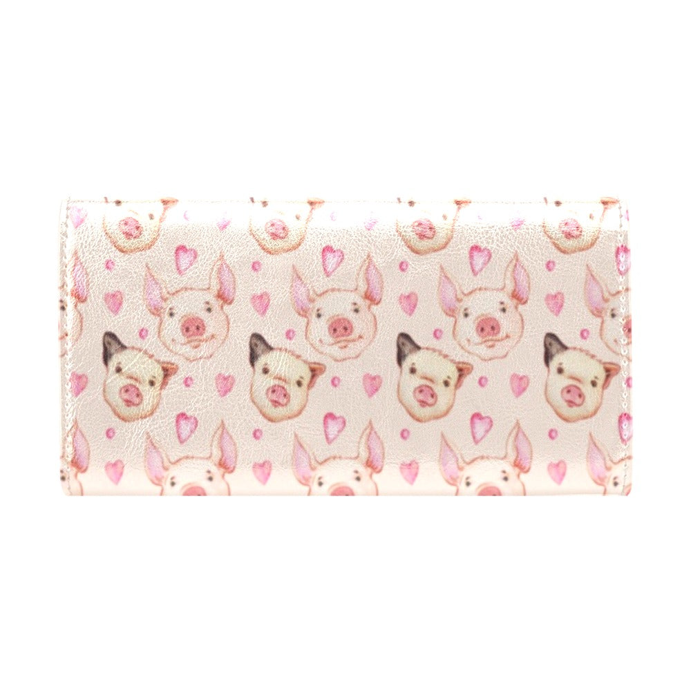 Pig Print Design LKS406 Women's Trifold Wallet