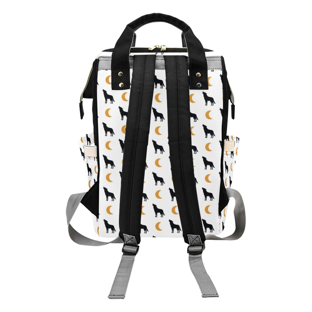 Wolf Moon Print Design LKS302 Diaper Bag Backpack