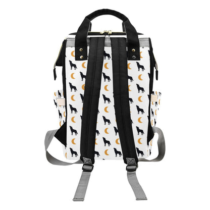 Wolf Moon Print Design LKS302 Diaper Bag Backpack