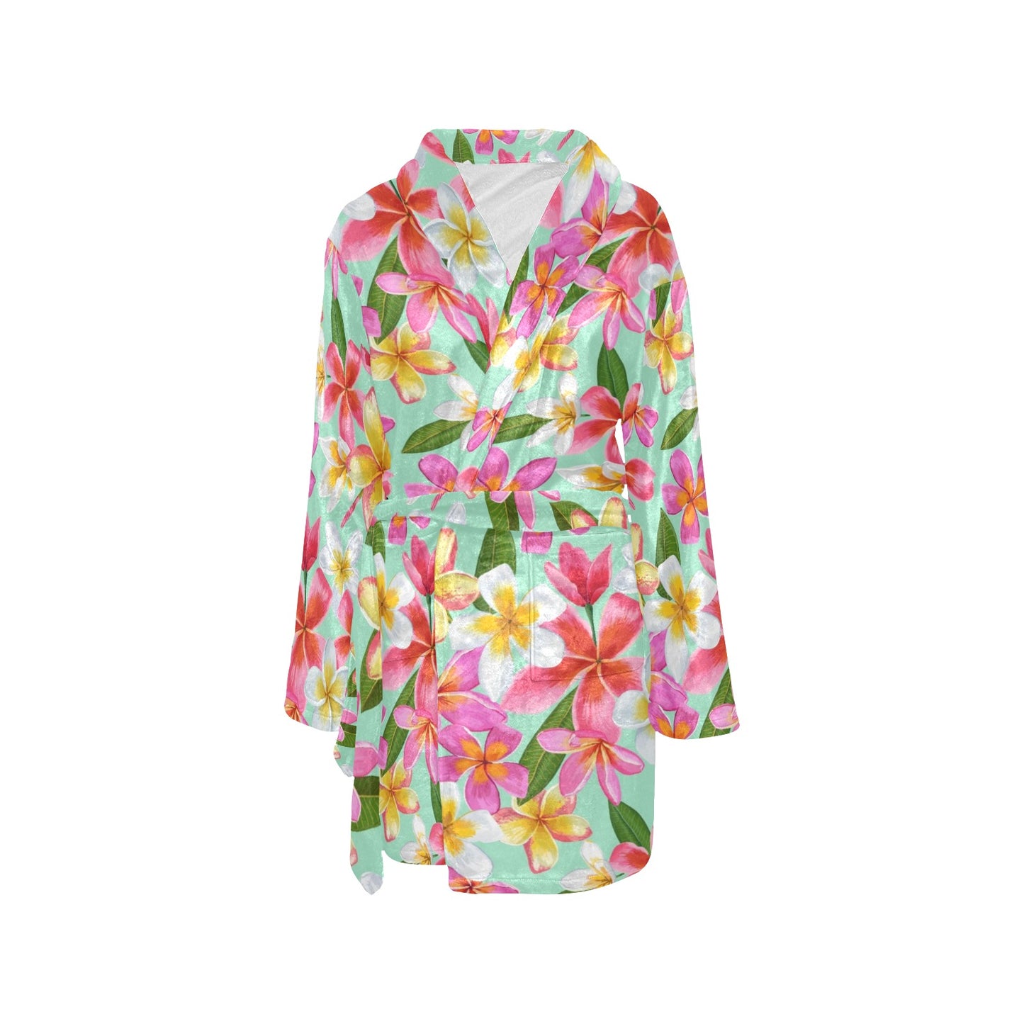 Plumeria Pattern Print Design PM014 Women's Fleece Robe