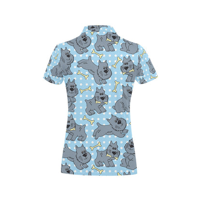 Schnauzers Pattern Print Design A02 Women's Polo Shirt