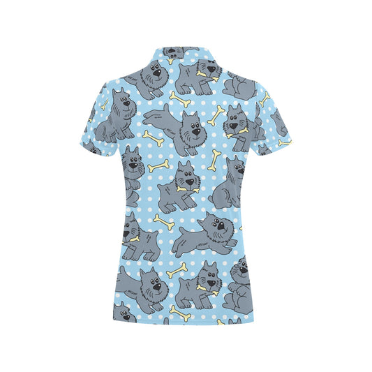 Schnauzers Pattern Print Design A02 Women's Polo Shirt