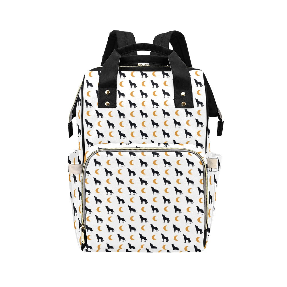 Wolf Moon Print Design LKS302 Diaper Bag Backpack