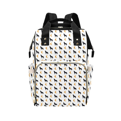 Wolf Moon Print Design LKS302 Diaper Bag Backpack
