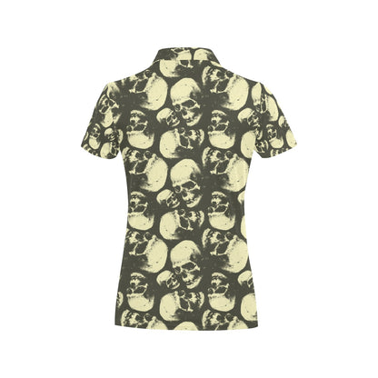 Skull Print Design LKS302 Women's Polo Shirt