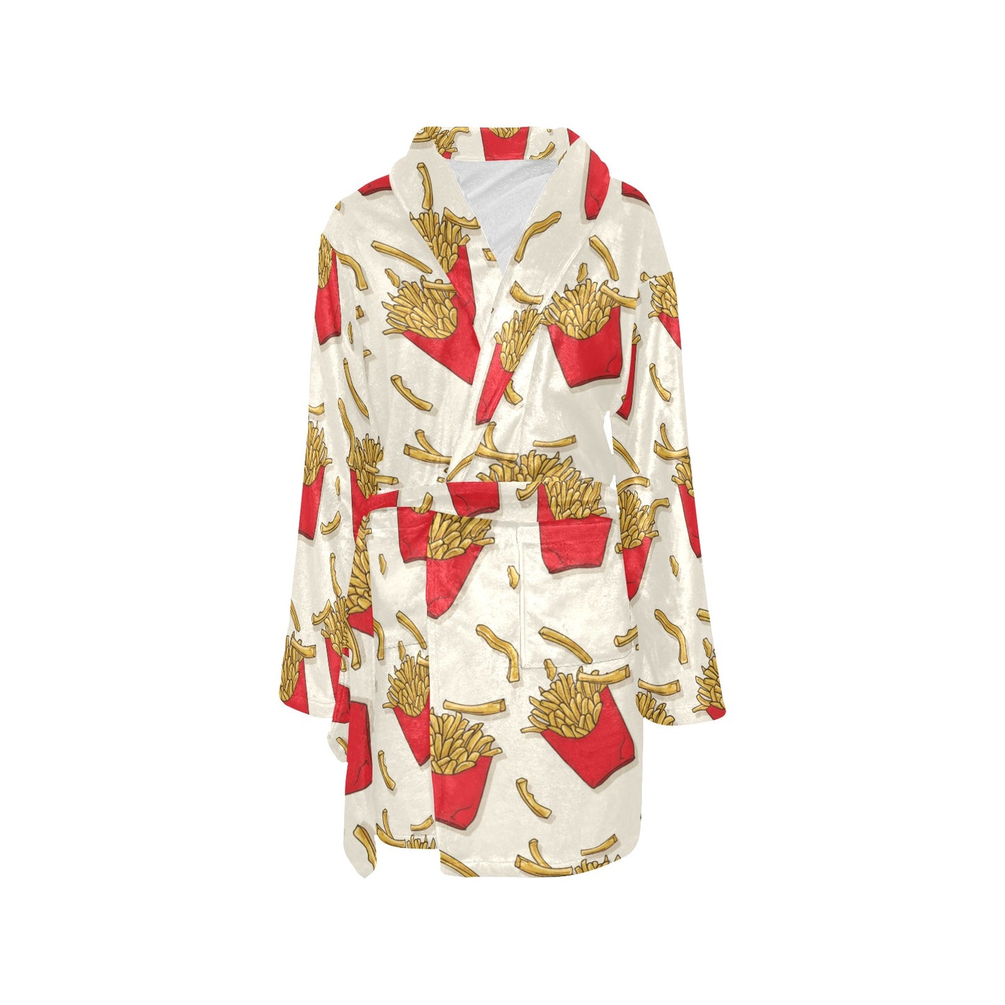 French Fried Pattern Print Design 01 Women's Fleece Robe