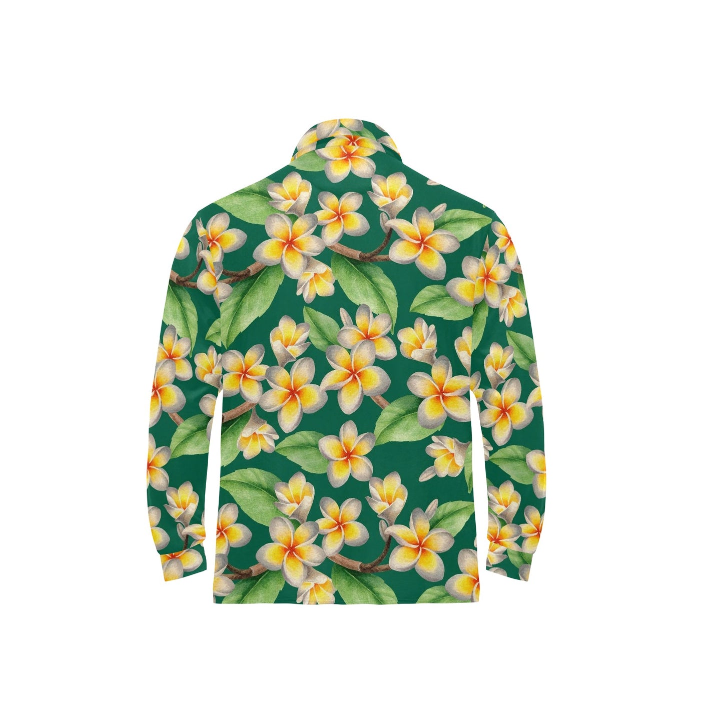Plumeria Pattern Print Design PM07 Long Sleeve Polo Shirt For Men's