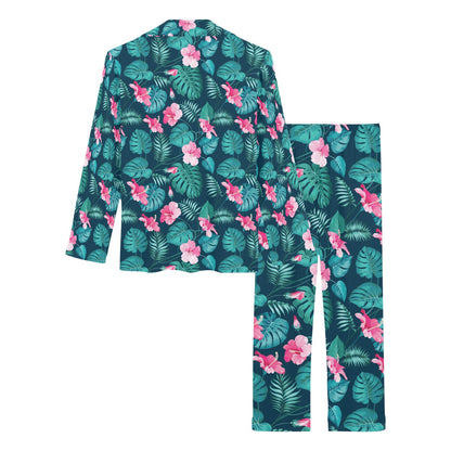 Summer Floral Print Design LKS301 Women's Long Pajama Set