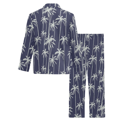 Palm Tree Pattern Print Design PT06 Men's Long Pajama Set