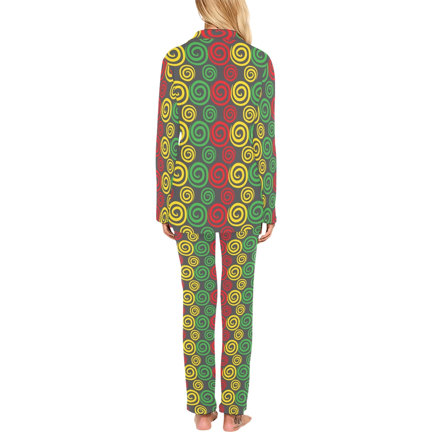 Rastafarian Pattern Print Design A05 Women's Long Pajama Set