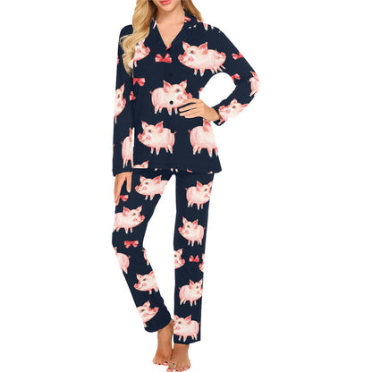 Pig Cute Pattern Print Design 02 Women's Long Pajama Set