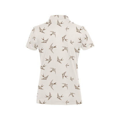 Swallow Bird Pattern Print Design 01 Women's Polo Shirt