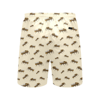 Bee Print Design LKS306 Men's Swim Trunks Beach Shorts