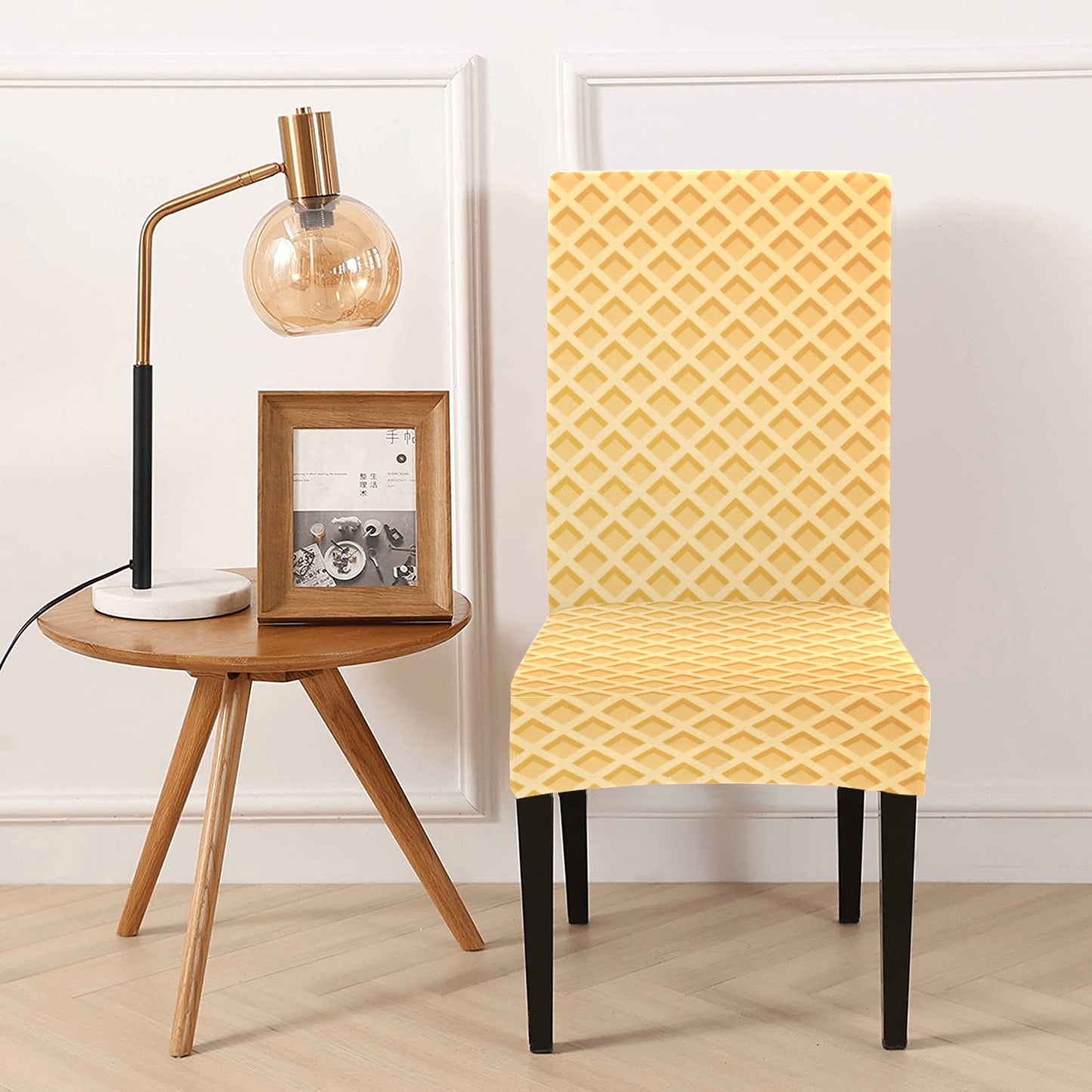 Waffle Texture Print Design LKS302 Dining Chair Slipcover