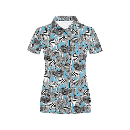 Zebra Print Design LKS305 Women's Polo Shirt