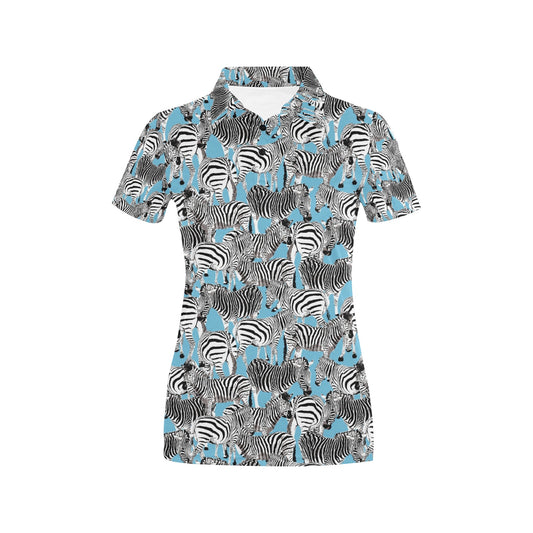 Zebra Print Design LKS305 Women's Polo Shirt
