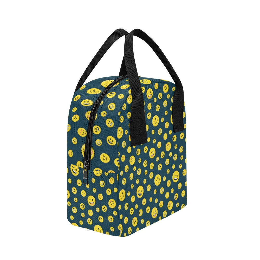 Smiley Face Emoji Print Design LKS301 Insulated Lunch Bag