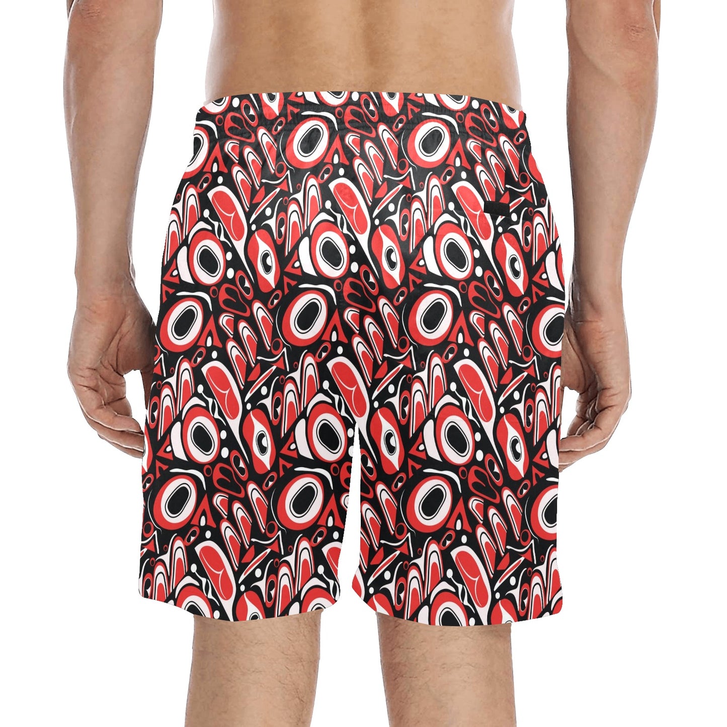 Totem Pole Texture Design Men's Swim Trunks Beach Shorts