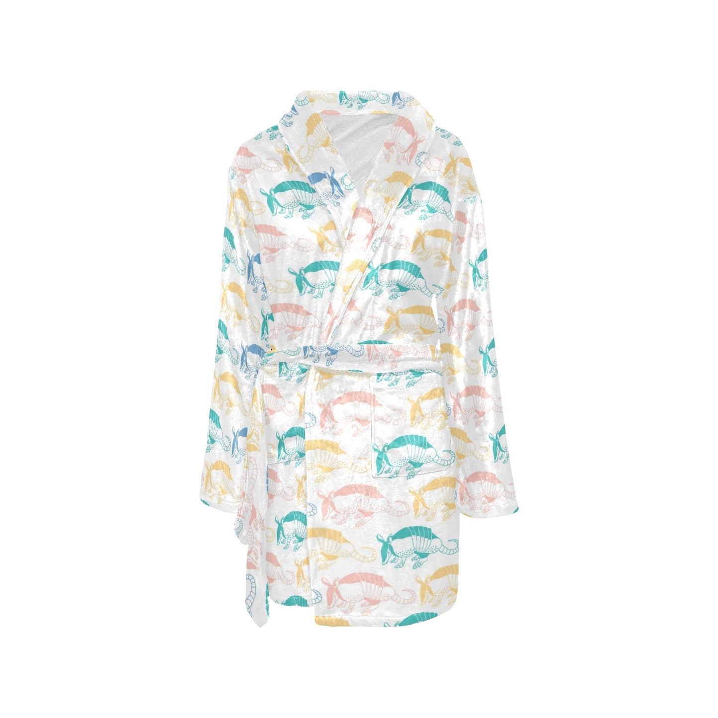 Armadillo Pattern Print Design 05 Women's Fleece Robe