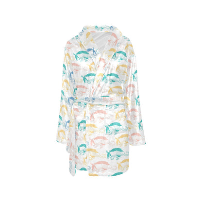 Armadillo Pattern Print Design 05 Women's Fleece Robe