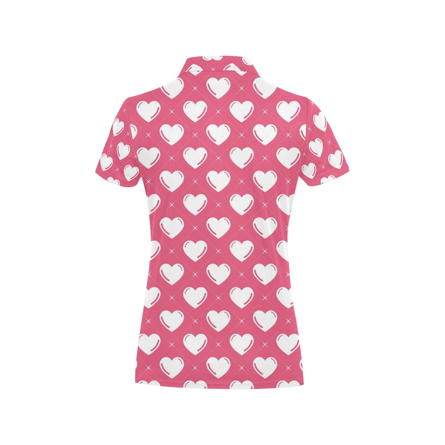 Heart Pattern Print Design HE07 Women's Polo Shirt