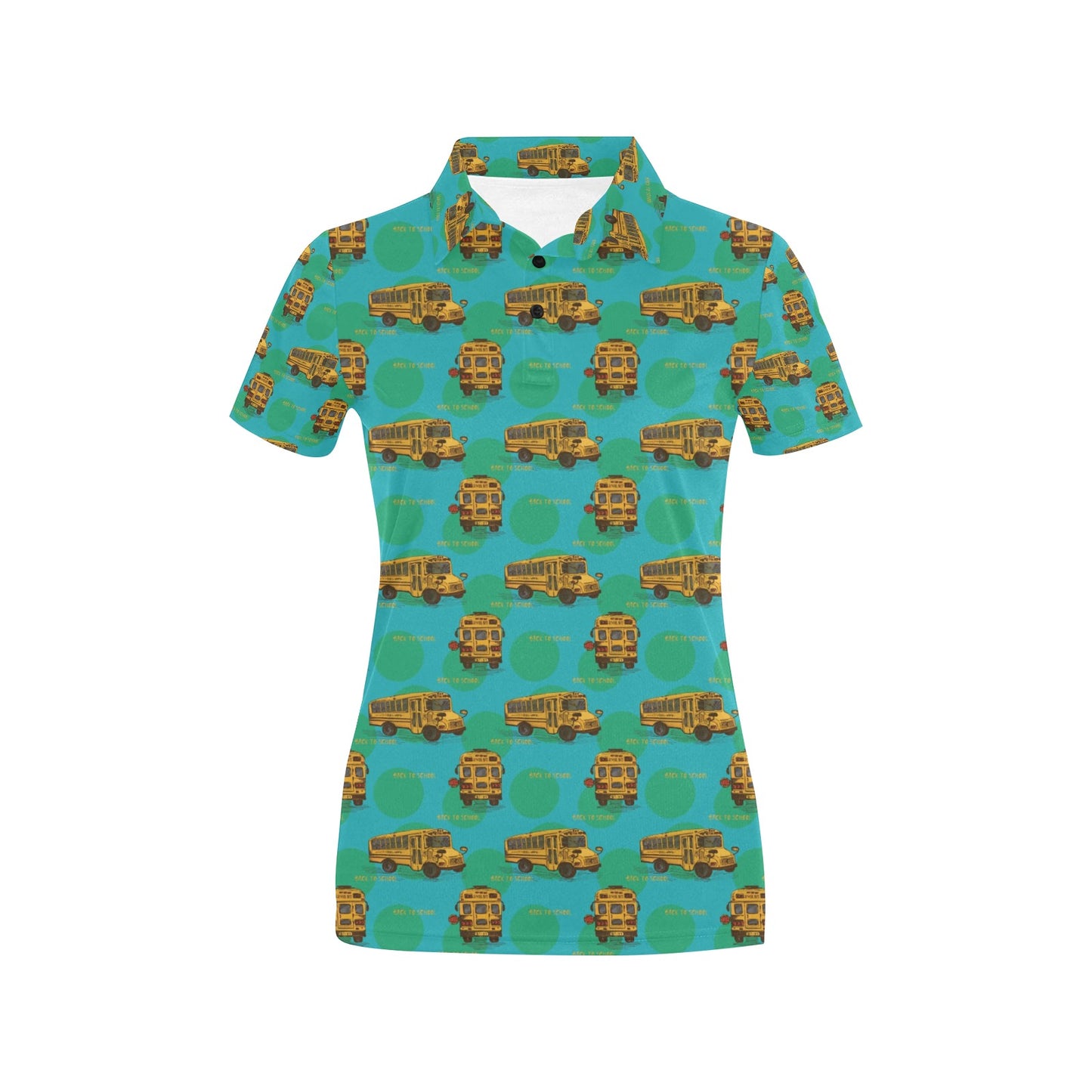 School Bus Print Design LKS308 Women's Polo Shirt