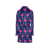 Pink Flamingo Pattern Women's Fleece Robe