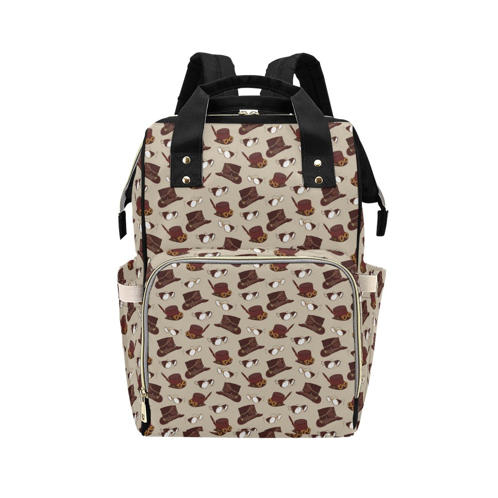 Steampunk Hat Print Design LKS301 Diaper Bag Backpack