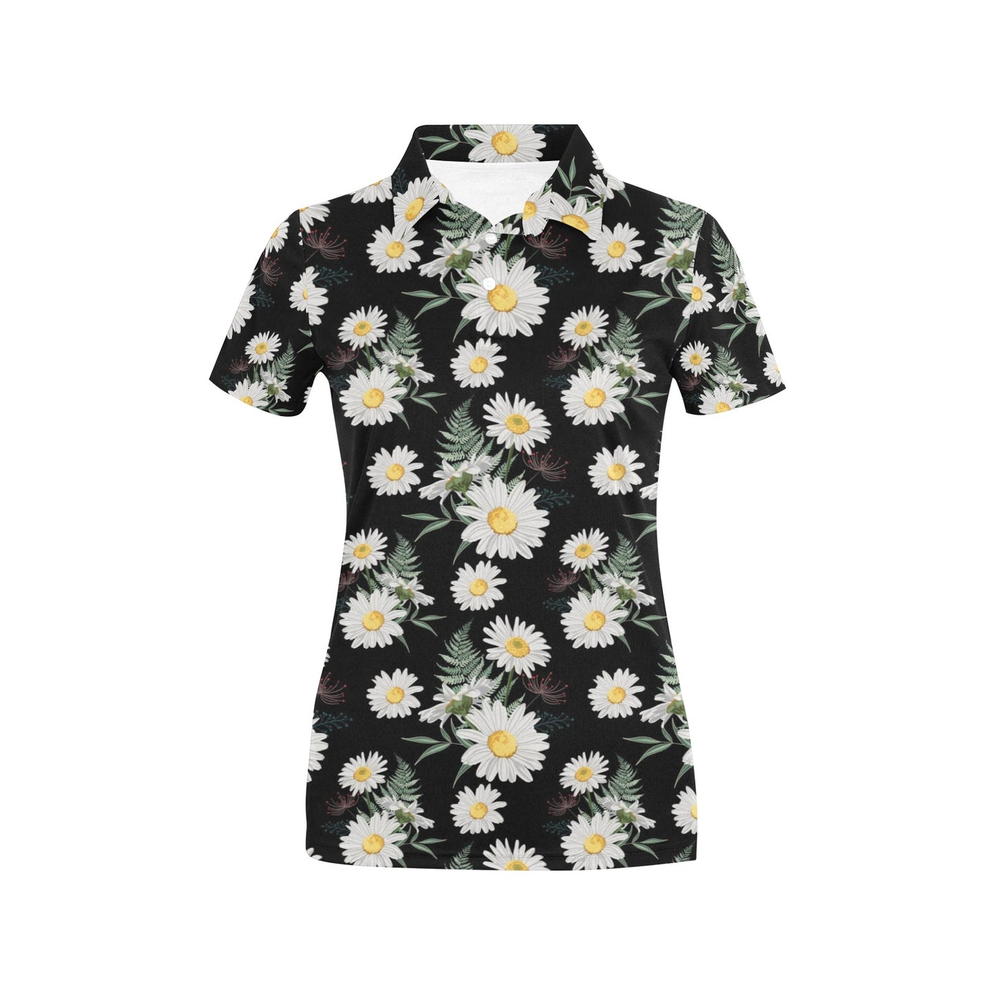 Daisy Pattern Print Design DS07 Women's Polo Shirt