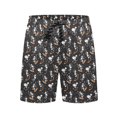 Skateboard With Skeleton Print Design LKS303 Men's Swim Trunks Beach Shorts